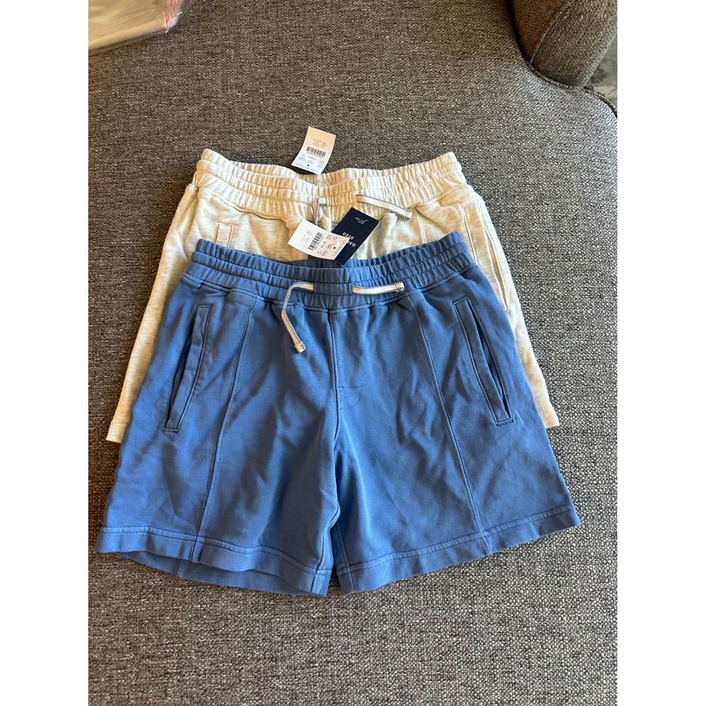 J.Crew Crewcuts Boys Sweatshorts Bundle Blue Oatmeal Heather Size 12 NWT